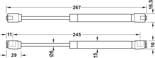 Газовый лифт, нагрузка 100N (373.82.918)
